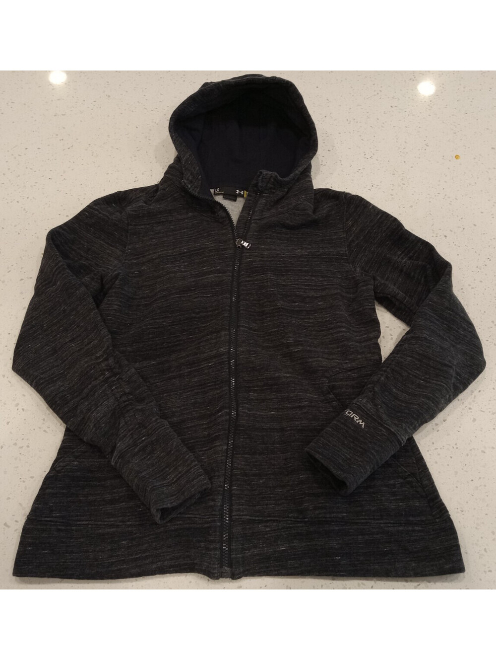 Under Armour Utah Utes Hoodie Womens Large Black Gray Storm Full Zip Jacket L